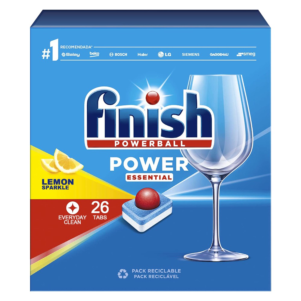 Detergent Tablete pentru Masina de Spalat Vase Finish Power Essential Lemon, 26 Tablete