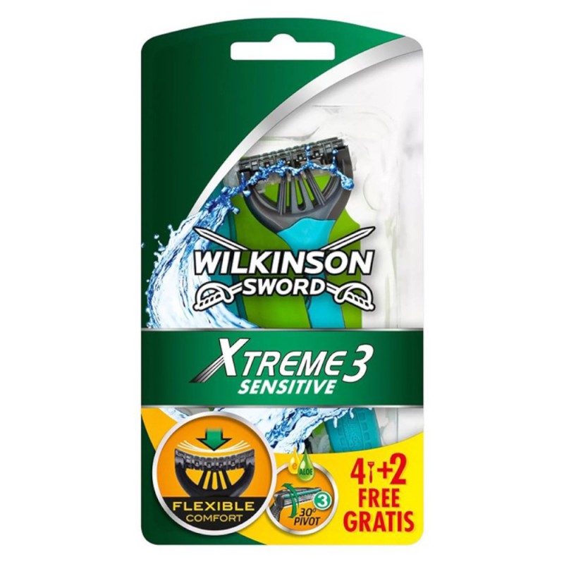 Aparat de ras Wilkinson Xtreme3 Sensitive 4 + 2 Gratis