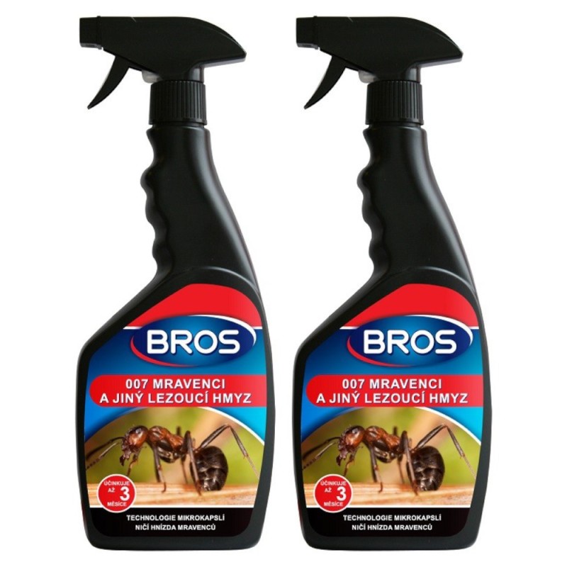 Pachet 2 x Spray Impotriva Furnicilor si Altor Insecte Taratoare cu Microcapsule Bros, 500 ml