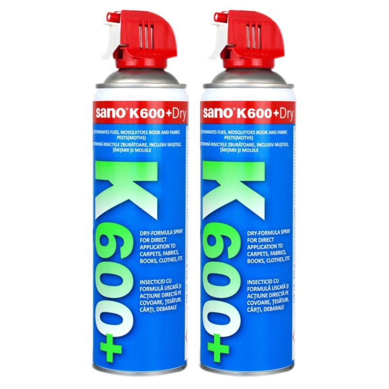 Pachet 2 x Spray Insecticid cu Aerosol Sano Impotriva Insectelor Zburatoare K600 500 ml