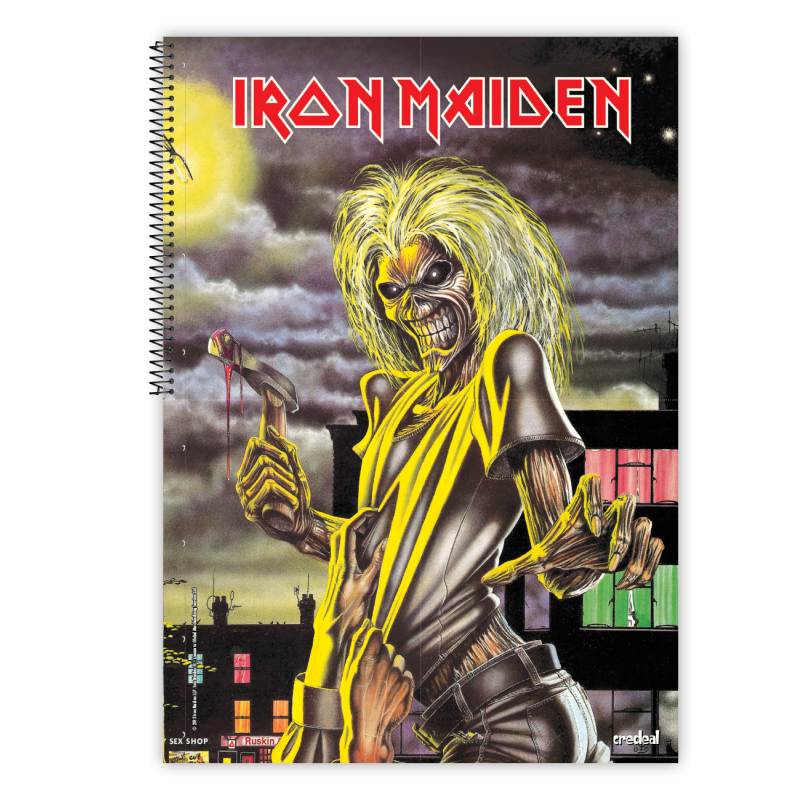 Caiet Dictando, Spira Metal, 96 File, Coperta Iron Maiden, Varianta 2