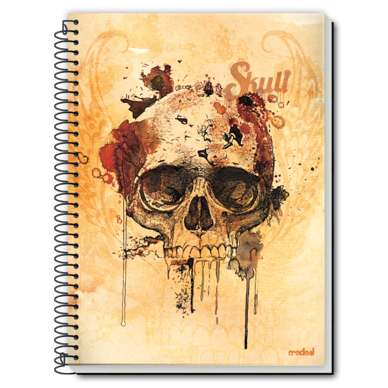 Caiet Dictando, Spira Metal, 96 File, Coperta Skull is Coolture, Varianta 4