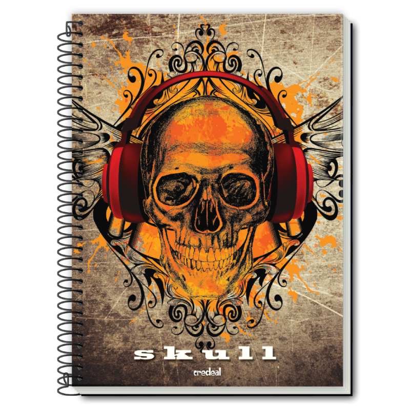 Caiet Dictando, Spira Metal, 200 File, Coperta Skull is Coolture, Varianta 4