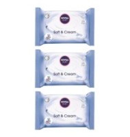Pachet 3 x Servetele Umede Nivea Baby Soft & Cream, 63 Bucati