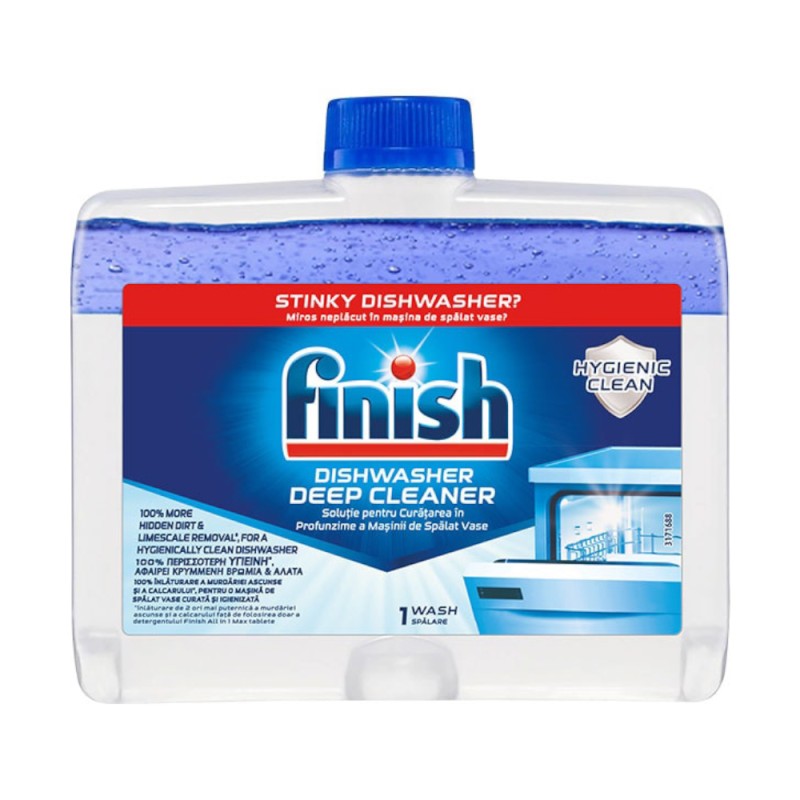 Solutie pentru Curatat Masina de Spalat Vase Finish Hygienic Clean, 250 ml
