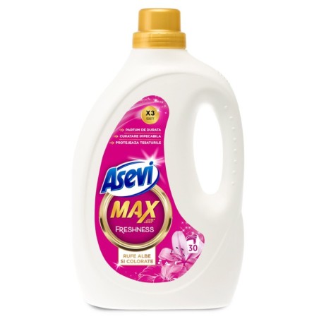 Detergent Lichid pentru Rufe Asevi Max Freshness, Prospetime, 1.86 l, 30 spalari...