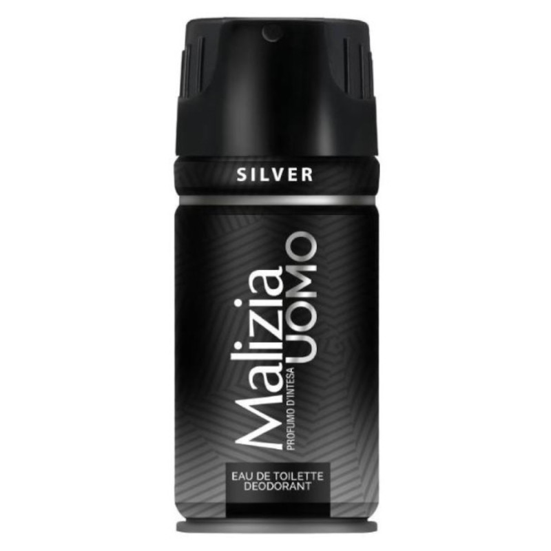 Deodorant Parfum pentru Barbati, Malizia Uomo Silver, 150 ml