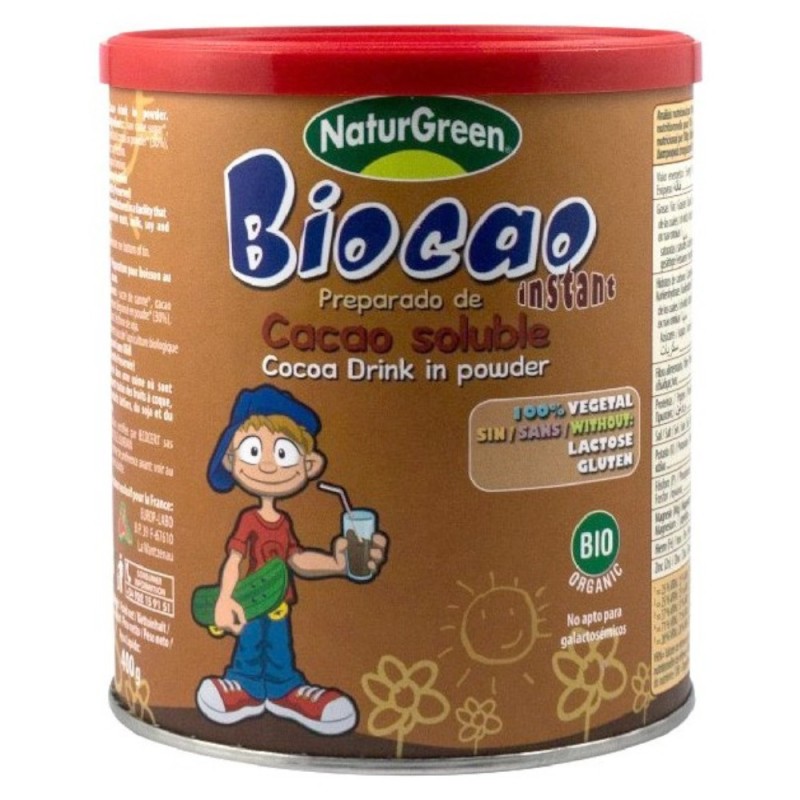 Pudra Bio Instant de Cacao Nature Green Biocao, 400 g