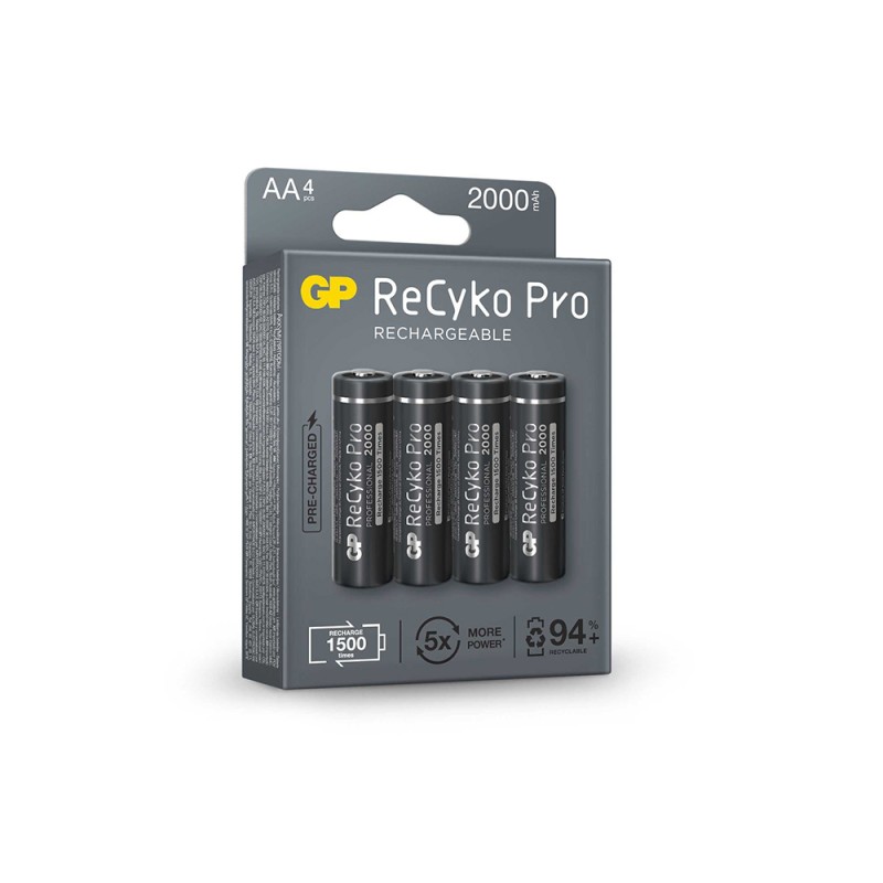 Baterii Reincarcabile ReCyko Pro GP GPRHC212B309, AA R6, 2000 mAh, 4 buc, Negru