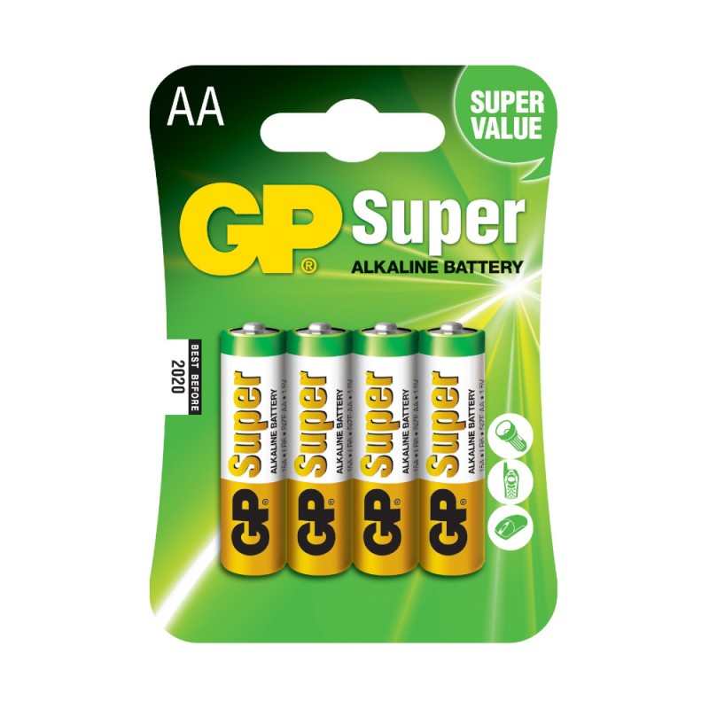 Baterie Alcalina Super GP, R6 / AA, 4 Buc / Blister