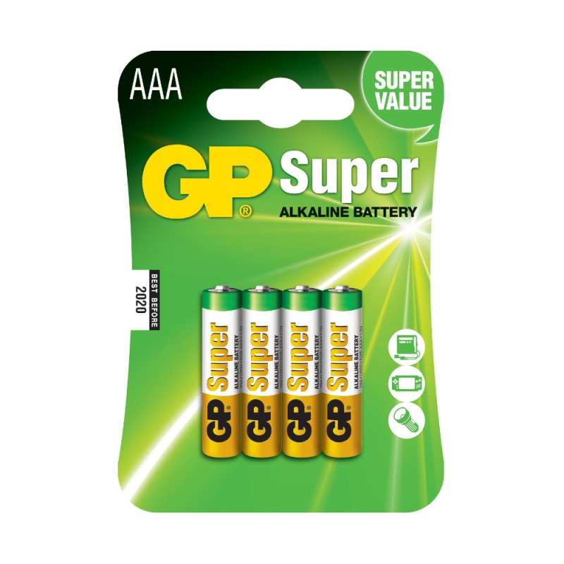 Baterie Alcalina Super GP R3 AAA, 4 Bucati / Blister