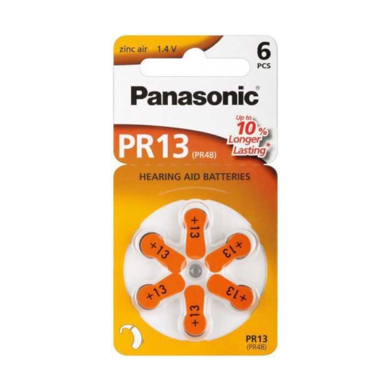 Set Baterii Zinc Air pentru Aparatul Auditiv, Panasonic, V13, HA13, PR48, 6 Bucati