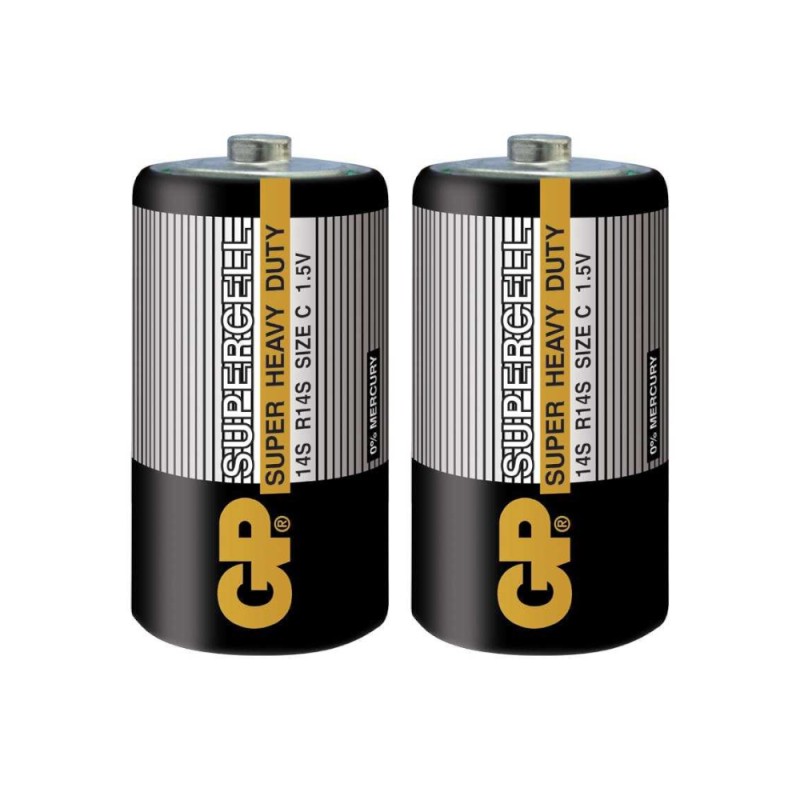 Set Baterii Zinc R14 C, GP Supercell, Infoliate, 2 Bucati