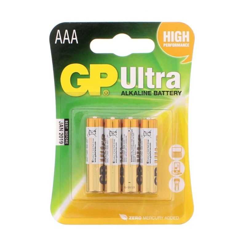 Set Baterii Alcaline AAA R3, GP Ultra, 4 Bucati