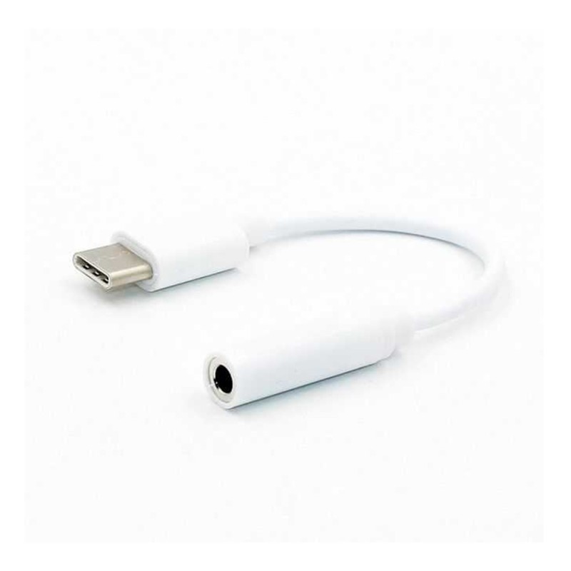Adaptor USB-C Tata - Jack 3.5 mm Mama, 11 cm, Alb, Well