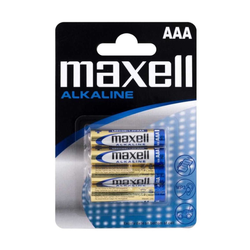 Set Baterii Alcaline AAA R3, Maxell, 4 Bucati
