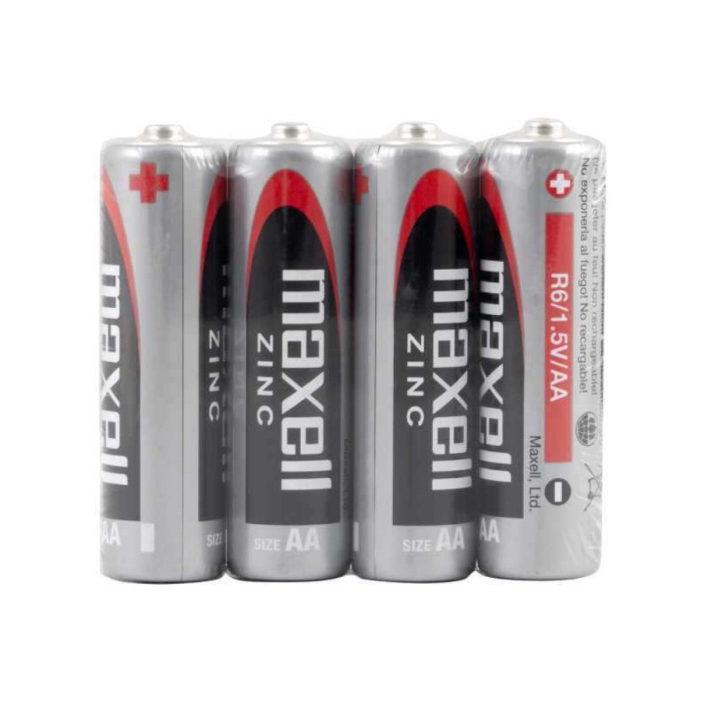 Set Baterii Zinc AA R6, Maxell, Infoliate, 4 Bucati