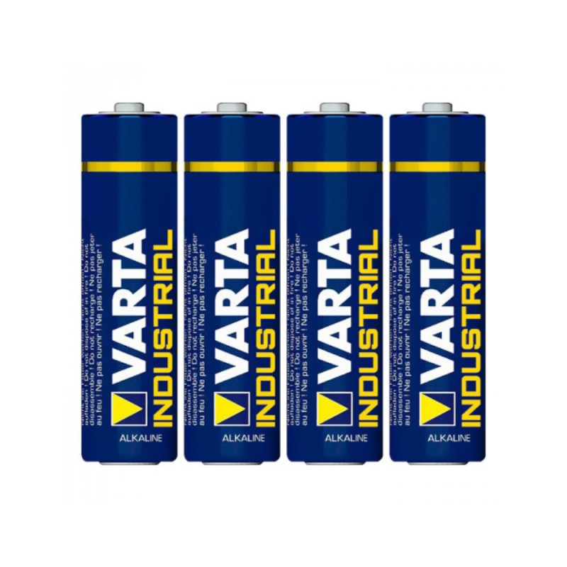 Set Baterii Alcaline Industriale AA Varta Industrial Pro, R6 Infoliate, 4 Bucati
