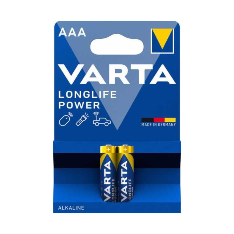 Set Baterii Alcaline AAA R3 Varta Longlife Power, 2 Bucati