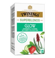 Ceai Twinings Superblends Glow cu Capsuni si Castravete, 18 x 2 g