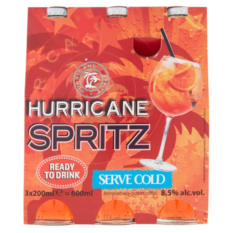 Set Cocktail-uri Hurricane Spritz Ready To Drink, 3 Bucati x 0.2 l