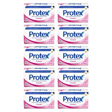 Set 10 x Sapun Solid Protex Cream, Antibacterian, 90 g...