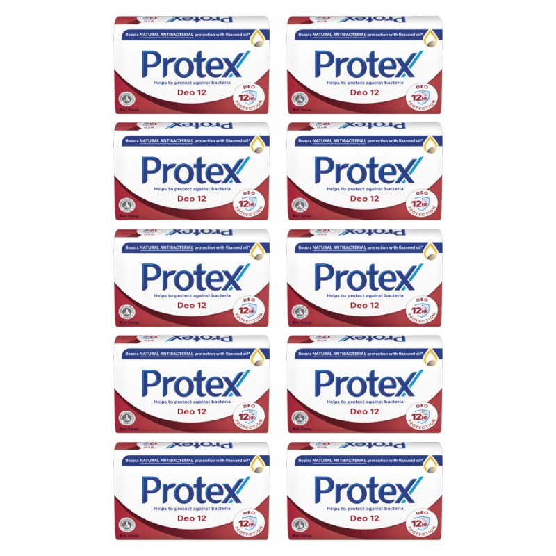 Set 10 x Sapun Solid Protex Deo 12, Antibacterian, 90 g