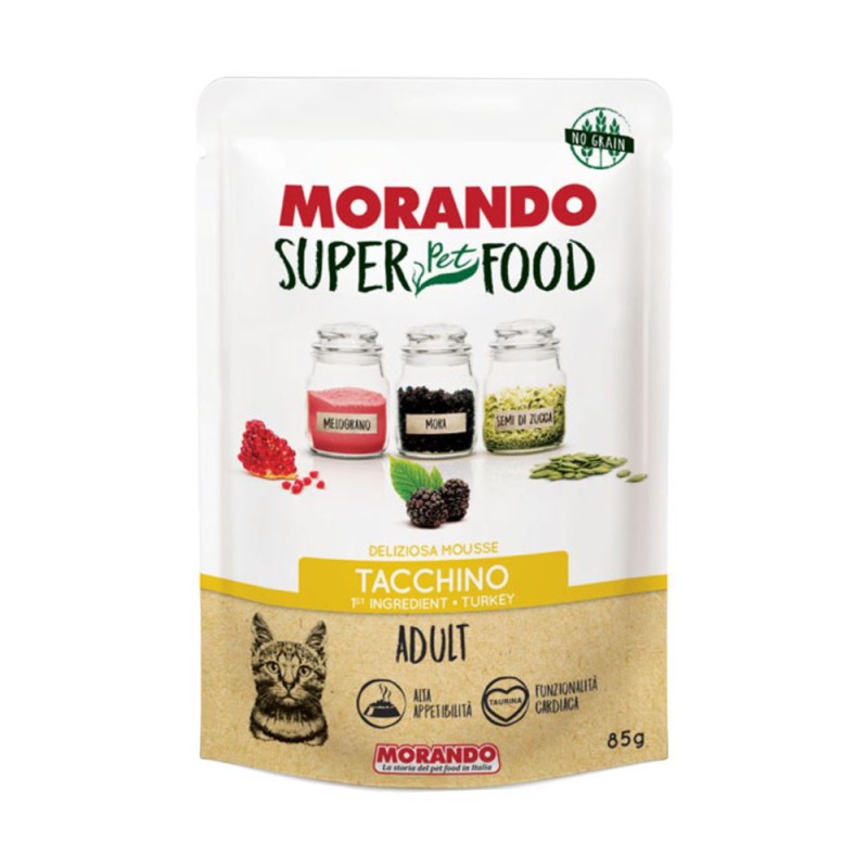 Hrana Umeda Pisici, Adult, Morando Super Pet Food, Mousse de Curcan, Plic 85 g