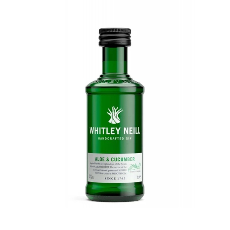 Gin cu Aloe si Castravete, Aloe & Cucumber Whitley Neill 43% Alcool, Miniatura, 0.05 l