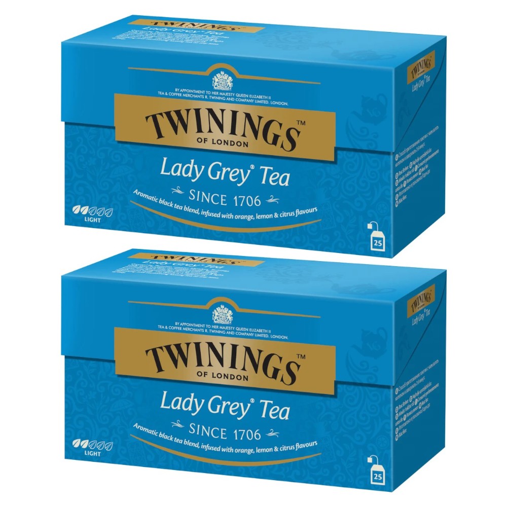 Set 2 x 25 Pliculete Ceai Twinings Negru Lady Grey