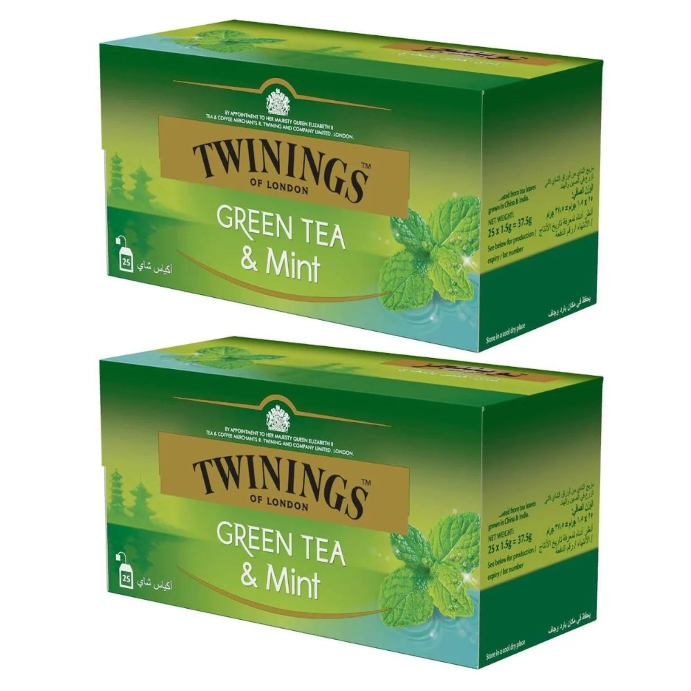 Set Ceai Twinings Verde cu Aroma Menta, 2 Pachete x 25 Pliculete