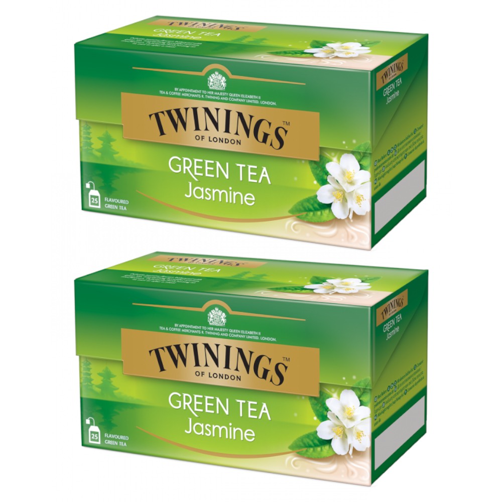 Set Ceai Twinings Verde cu Aroma Iasomie, 2 Pachete x 25 Pliculete