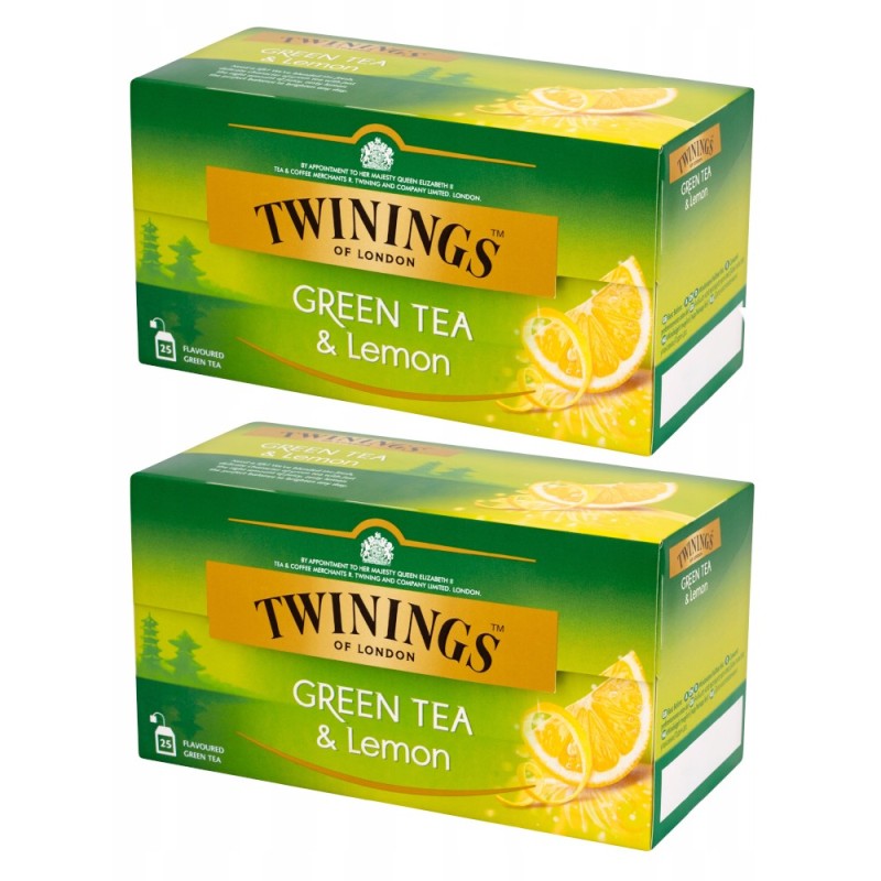Set 2 x 25 Pliculete Ceai Twinings Verde cu Aroma Lamaie