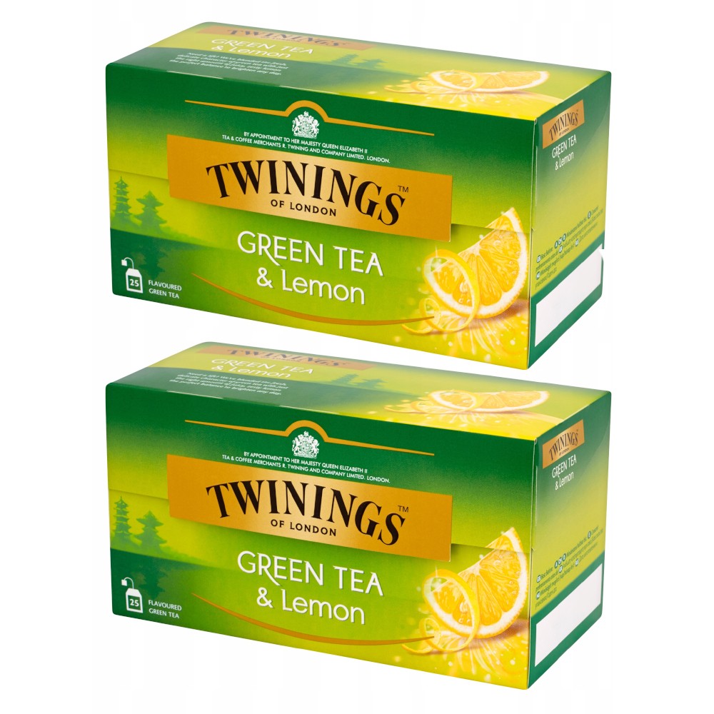 Set Ceai Twinings Verde cu Aroma Lamaie, 2 Pachete x 25 Pliculete