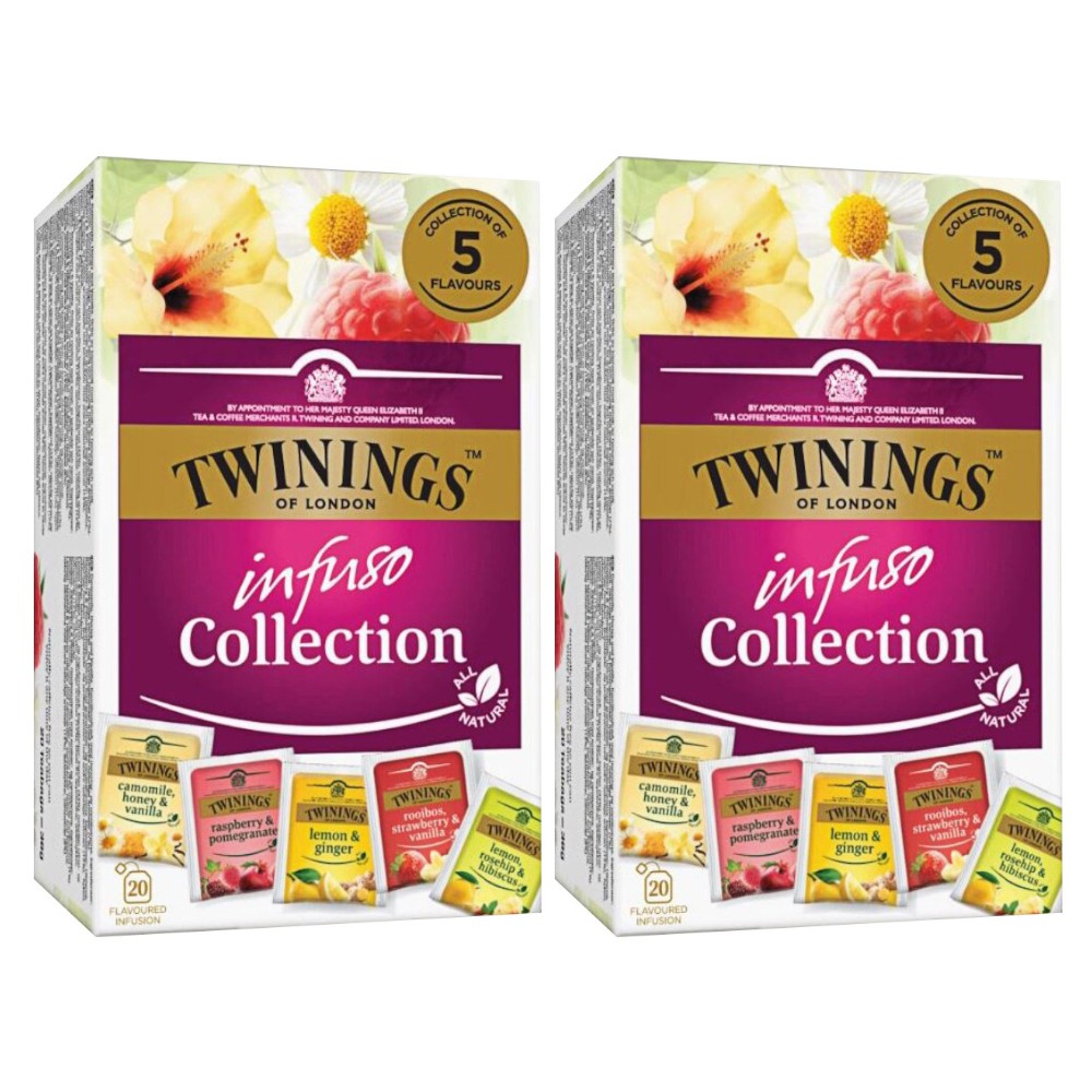 Set 2 x 20 Pliculete Infuzie Twinings Mix 5 Gusturi Fructe si Plante