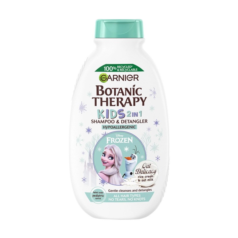 Sampon 2in1 pentru Copii Garnier Botanic Therapy Kids Disney Frozen Oat Delicacy, cu Crema de Orez si Lapte de Ovaz, 250 ml