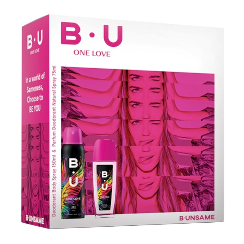 Set Cadou B.U. One Love, Femei: Parfum Deodorant Spray pentru Corp 75 ml si Deodorant Spray pentru Corp 150 ml