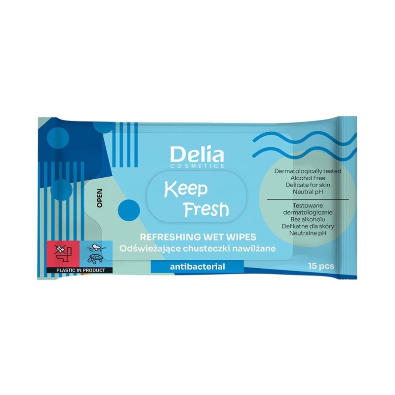 Servetele Umede Antibacteriene Delia Keep Fresh, 15 Bucati