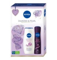 Set Cadou Nivea Diamond Gel de Dus, 250 ml si Deodorant Spray Pearl&Beauty, 150 ml