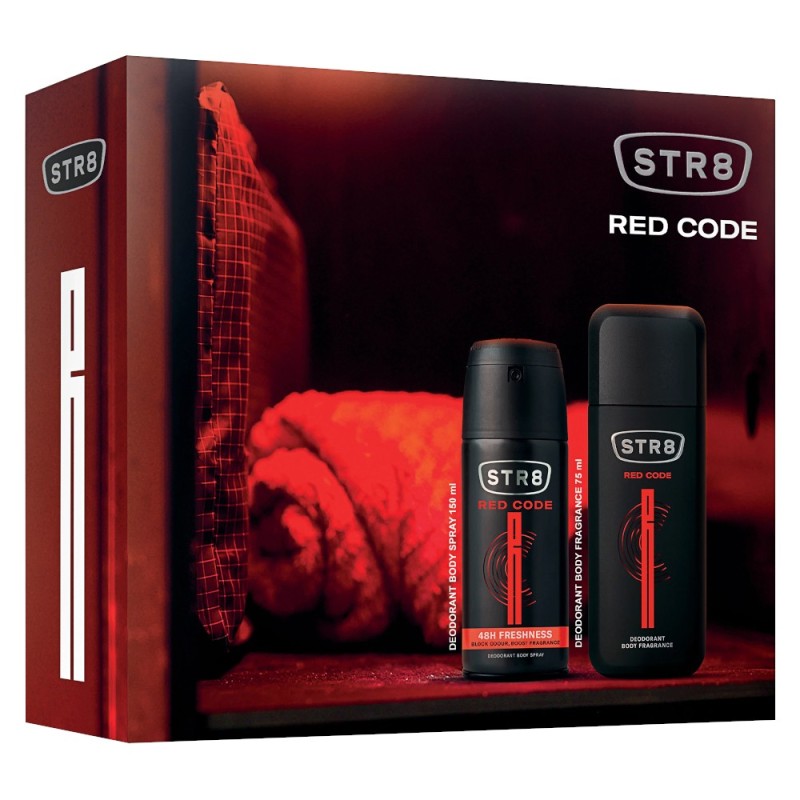 Set Cadou Str8 Red Code, Barbati, Deodorant Spray, 150 ml si Parfum pentru Corp, 75 ml