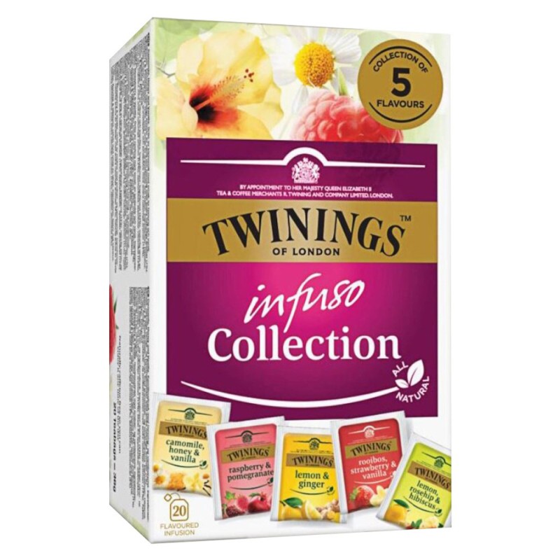 Ceai Twinings - Infuzie Mix 5 Gusturi Fructe si Plante, 20 Pliculete, 36 g