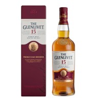 Whisky The Glenlivet Single Malt, 40% Alcool, 15 Ani, Cutie Carton, 0.7 l