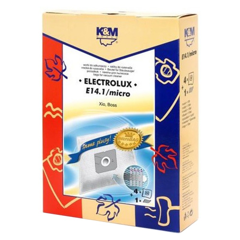 Sac Aspirator Electrolux Xio, Sintetic, 4 x Saci + 1 Filtru, K&M