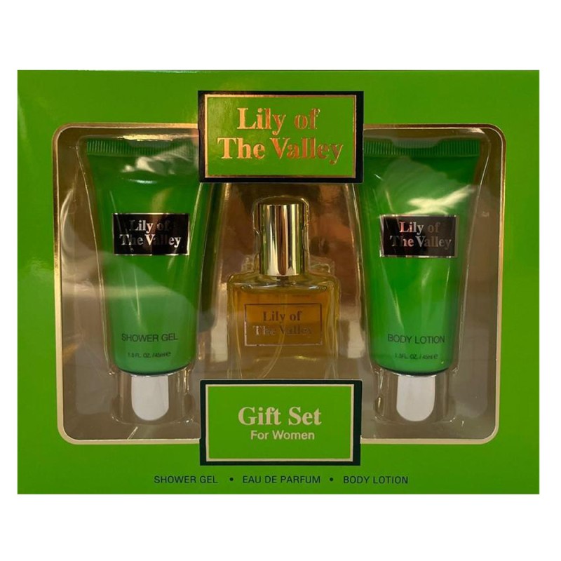 Set Mike Lily of the Valley pentru Femei, Gel de Dus 45 ml, Apa de Parfum 20 ml si Lotiune de Corp 45 ml