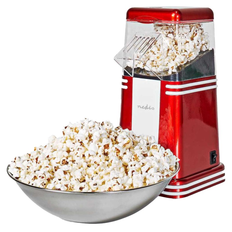 Aparat Popcorn cu Aer Cald 1200 W, Rosu, Nedis