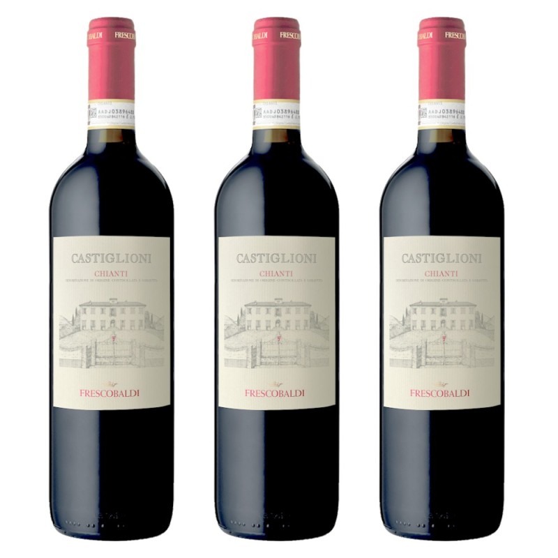 Set 3 Sticle Vin Frescobaldi Castiglioni Chianti DOCG, 13% Alcool, Rosu, Sec, 0.75 l