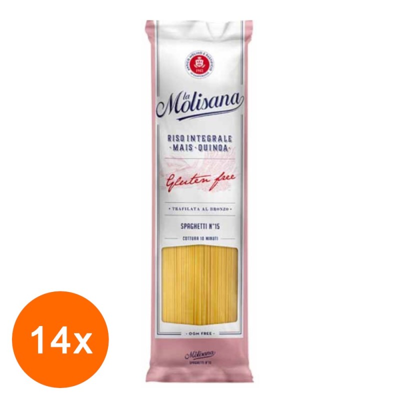 Set 14 x Paste fara Gluten Spaghete La Molisana No15, 400 g