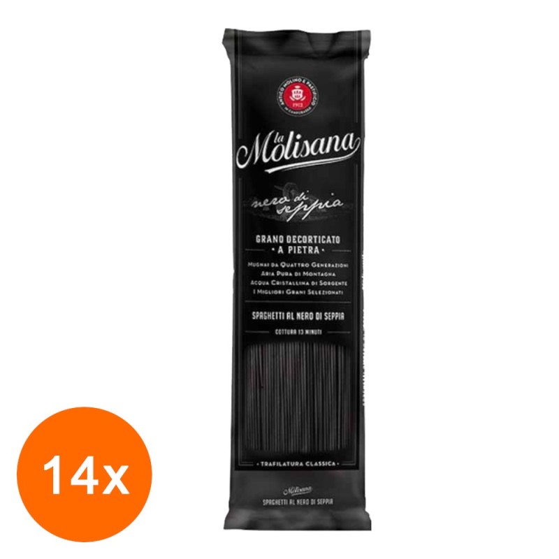 Set 14 x Paste Spaghetti Negre La Molisana Nero Di Sepia, 500 g
