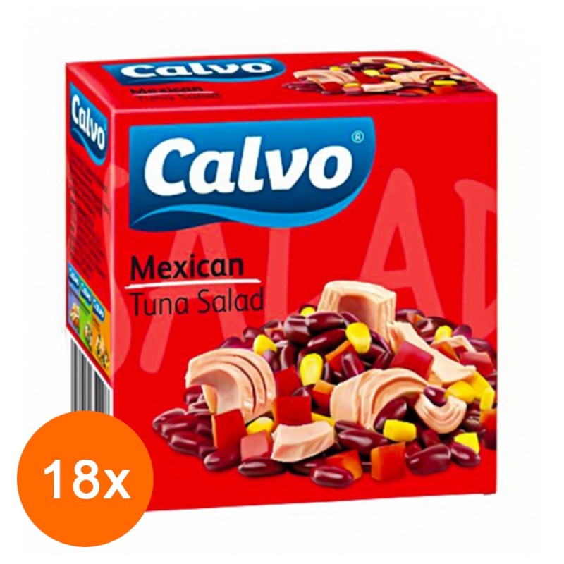 Set 18 x Salata Mexicana cu Ton Calvo, 150 g