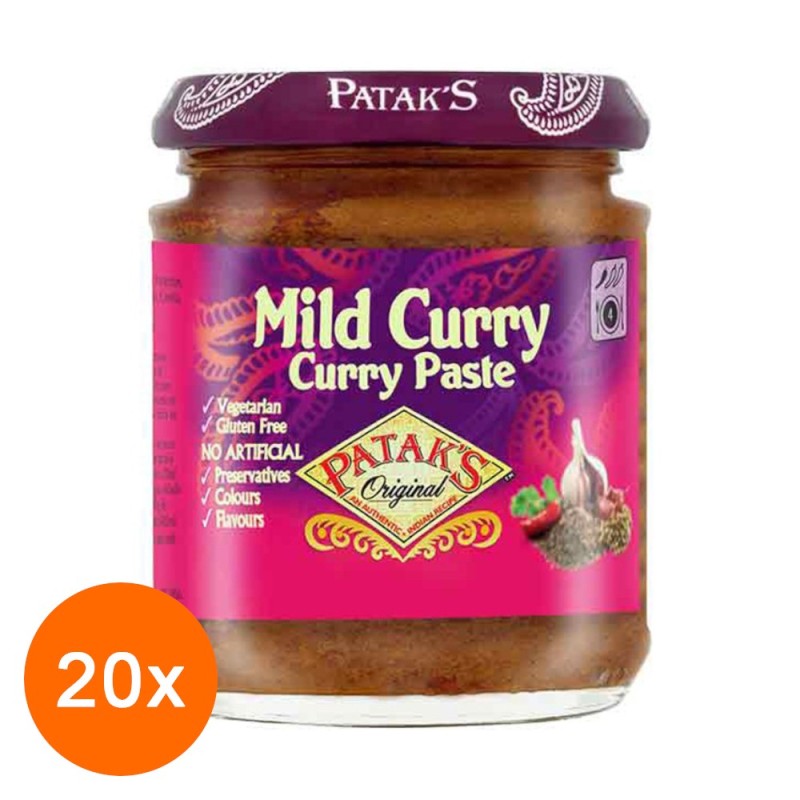 Set Curry Pasta Patak's, 20 Bucati x 165 g